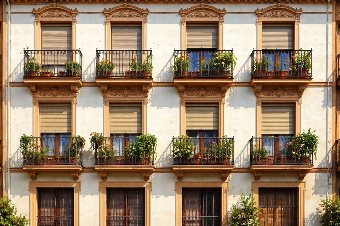Edificio de viviendas con persianas en Tarragona