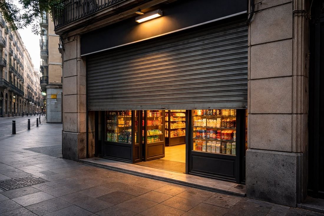 Persiana metálica de seguridad en local comercial